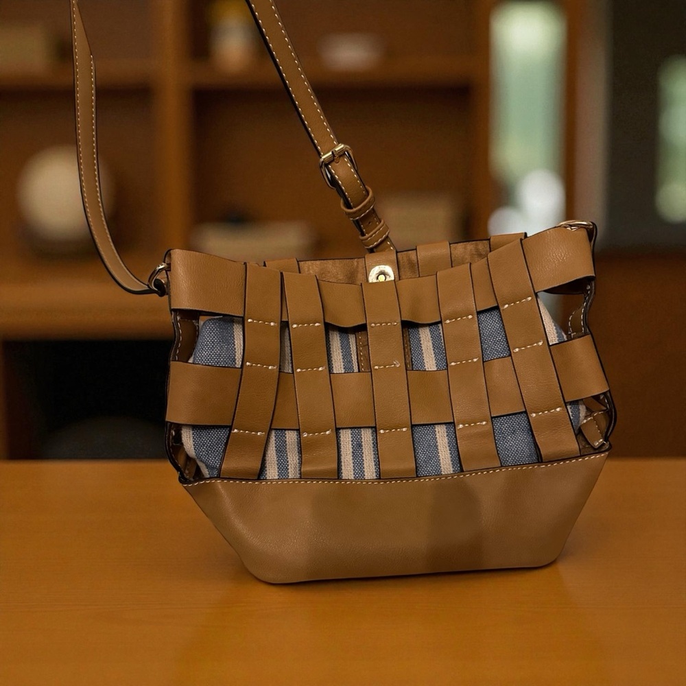 Sole Society Brown and Blue Woven Woman’s Bag